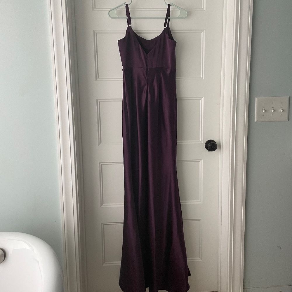 Make You Shine Dark Purple Satin Mermaid Maxi Dress - Picture 5 of 6